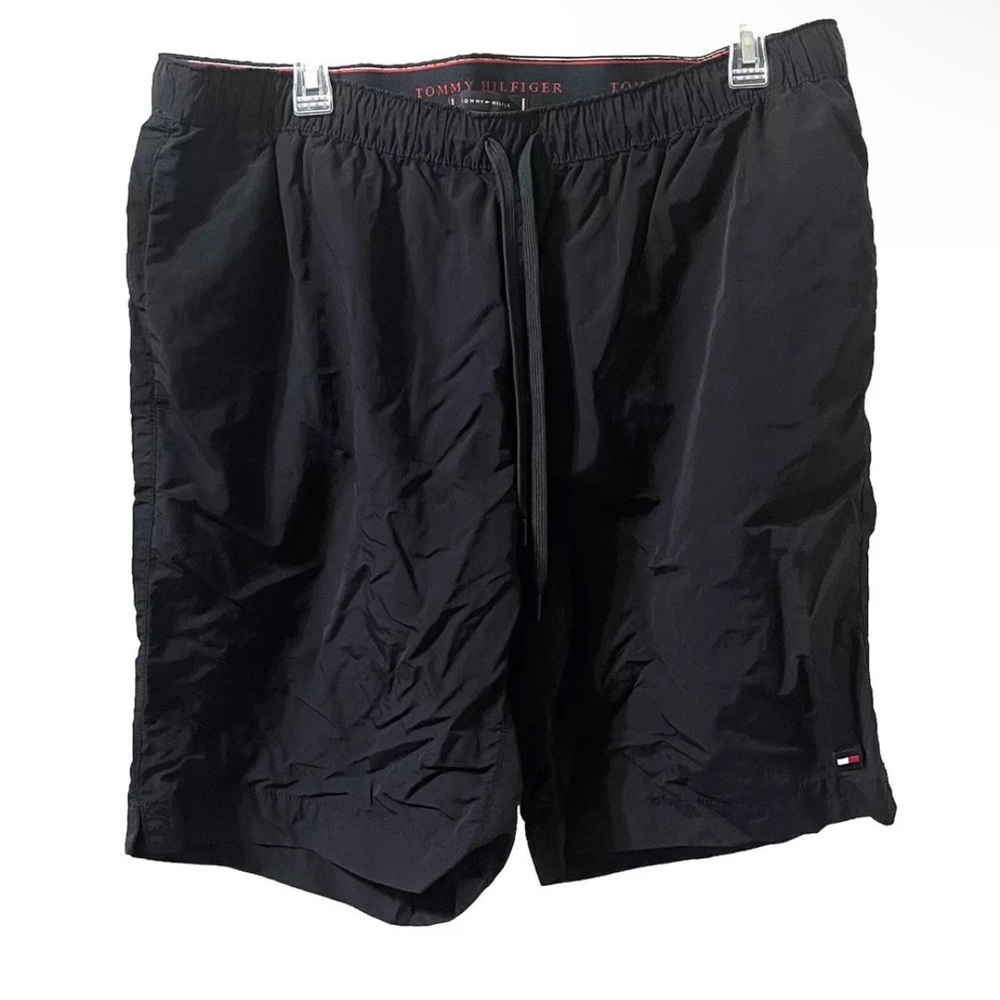 Tommy Hilfiger Navy Blue Swim Trunks Mesh Lined Drawstring Board Shorts Sz L
